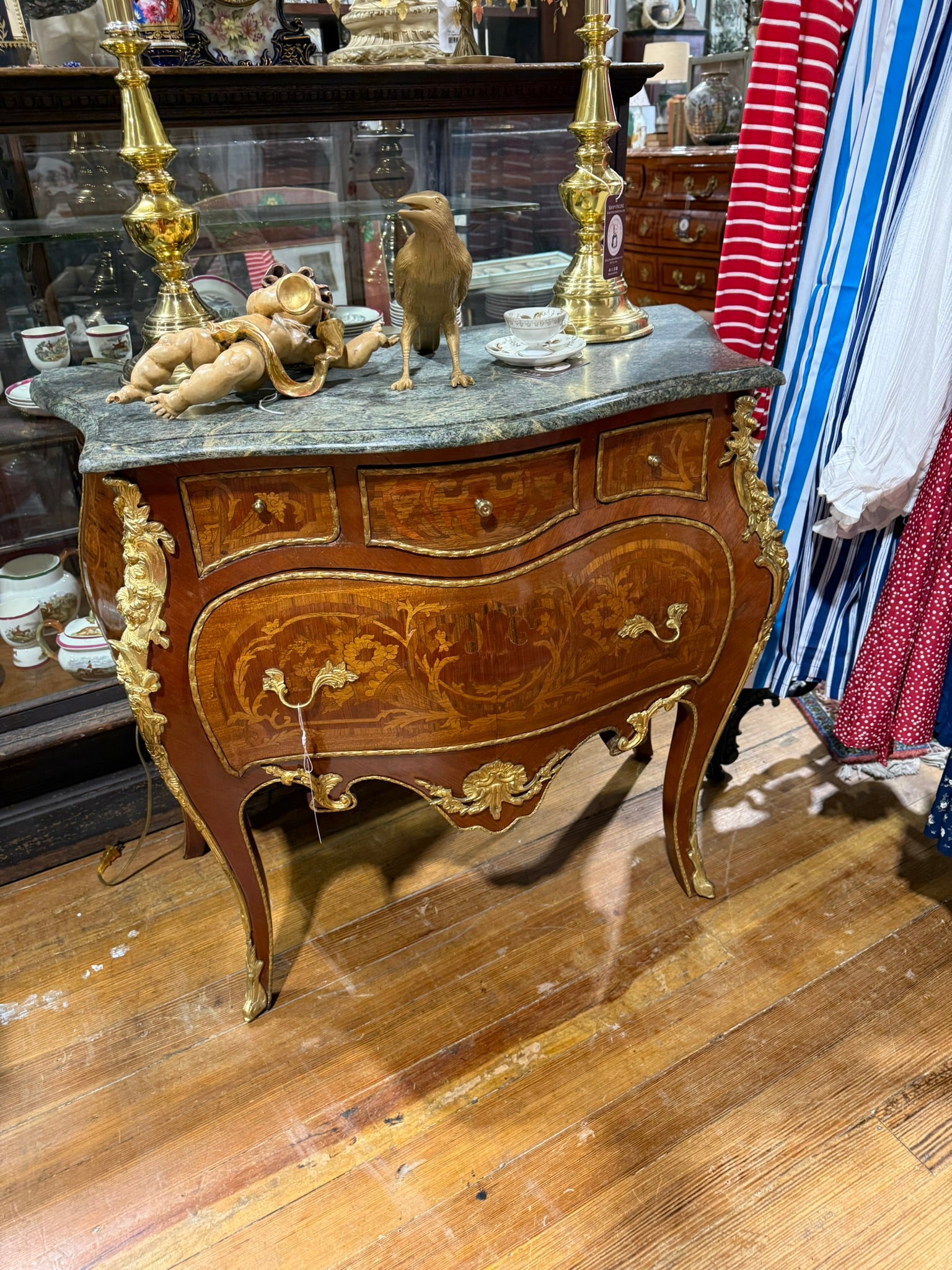 Louis XV-Inspired French Bombe Commode - 4 Drawer