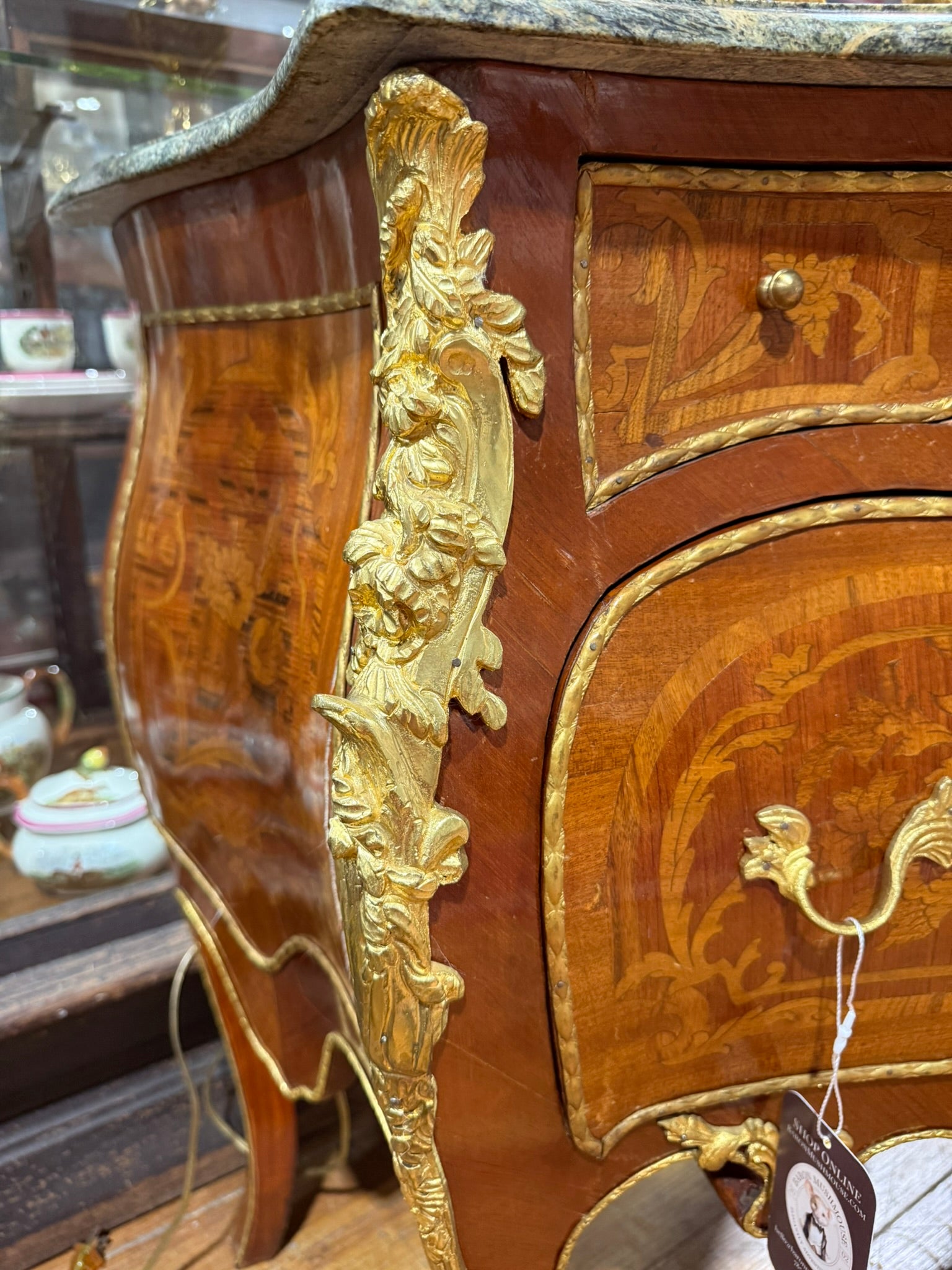 Louis XV-Inspired French Bombe Commode - 4 Drawer 4