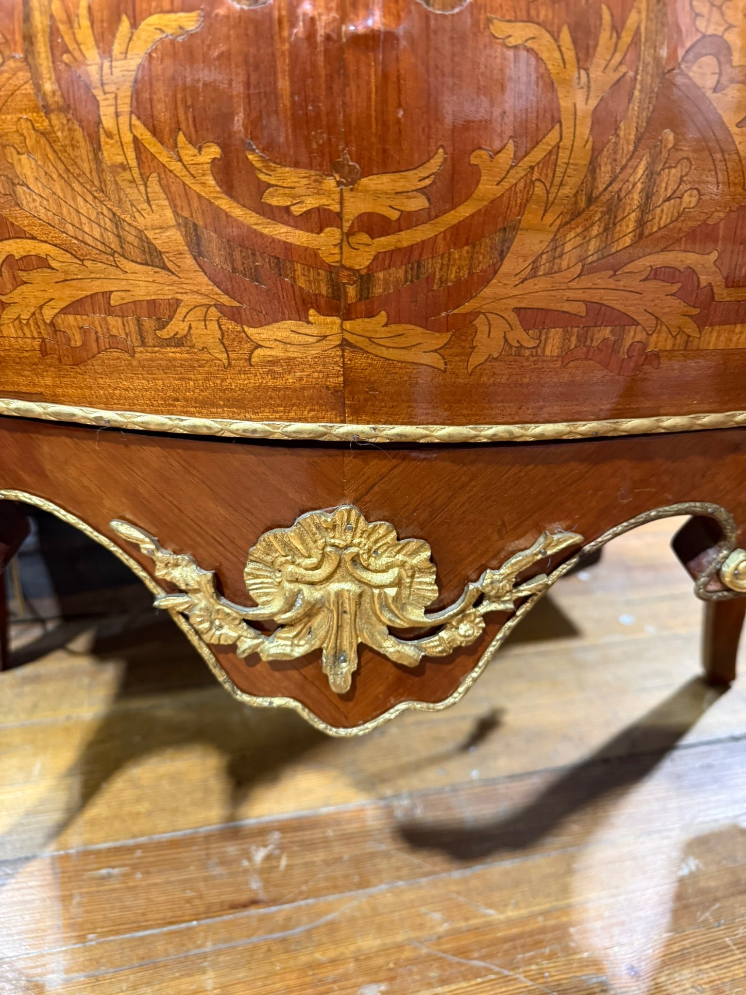 Louis XV-Inspired French Bombe Commode - 4 Drawer 5