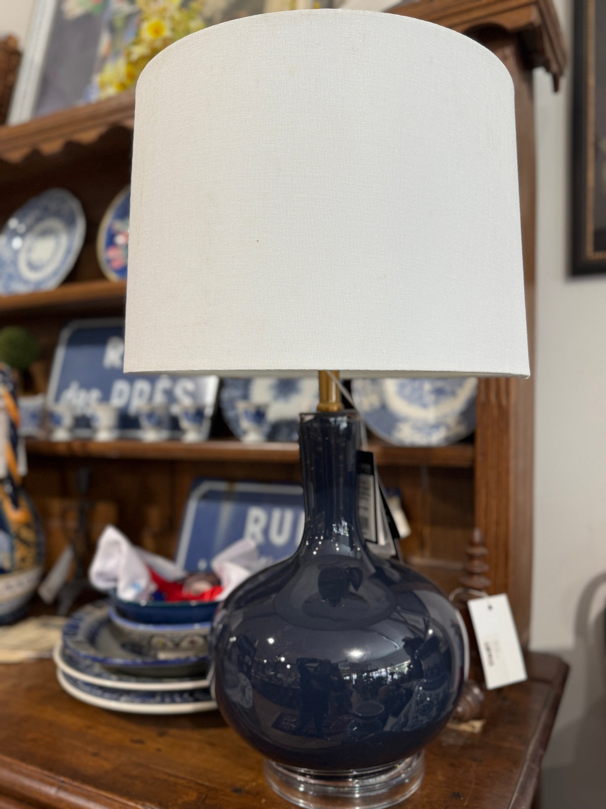 Navy Blue Manor Lamp 