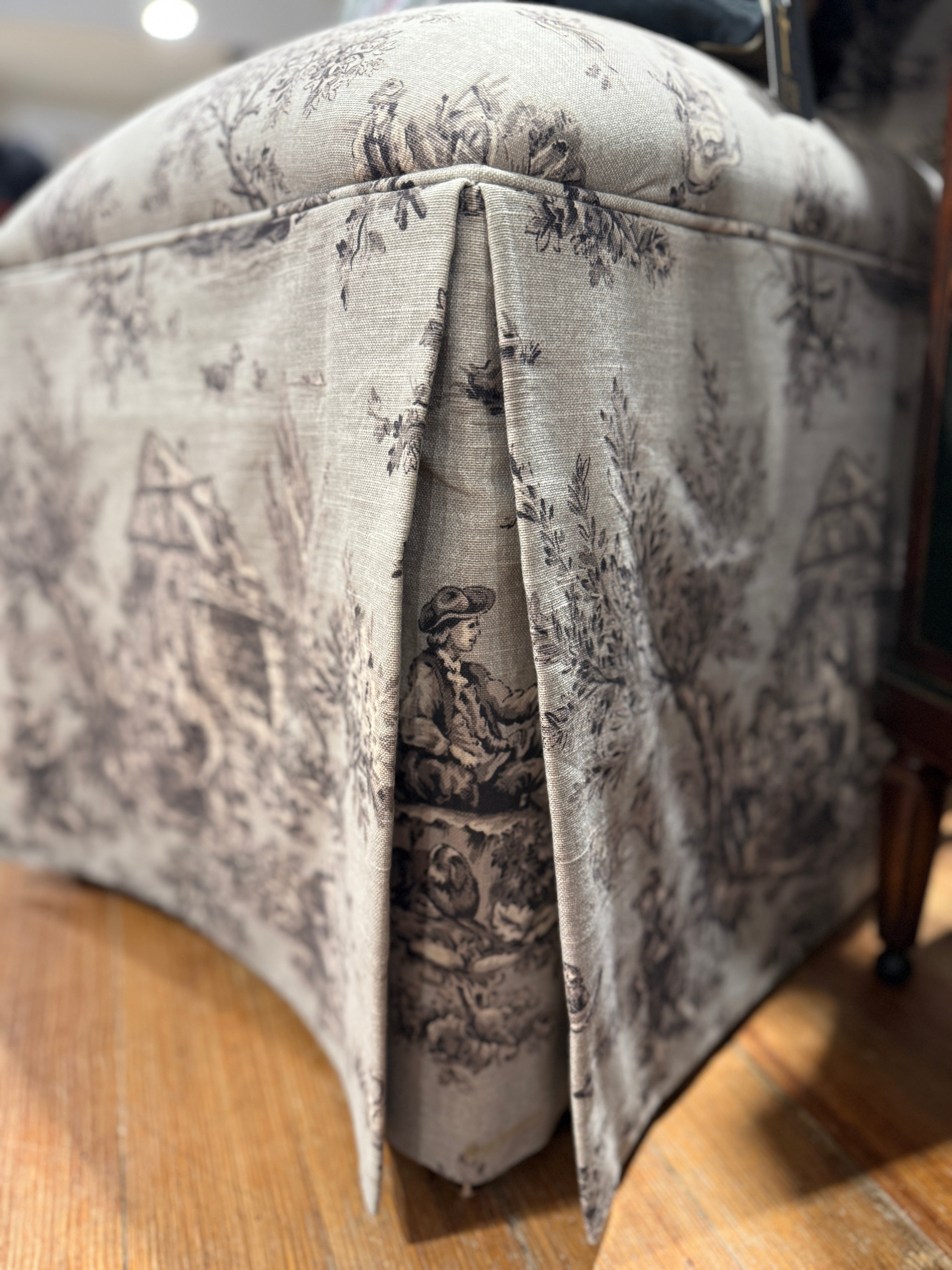 Country Skirted Toile Slipper Chairs