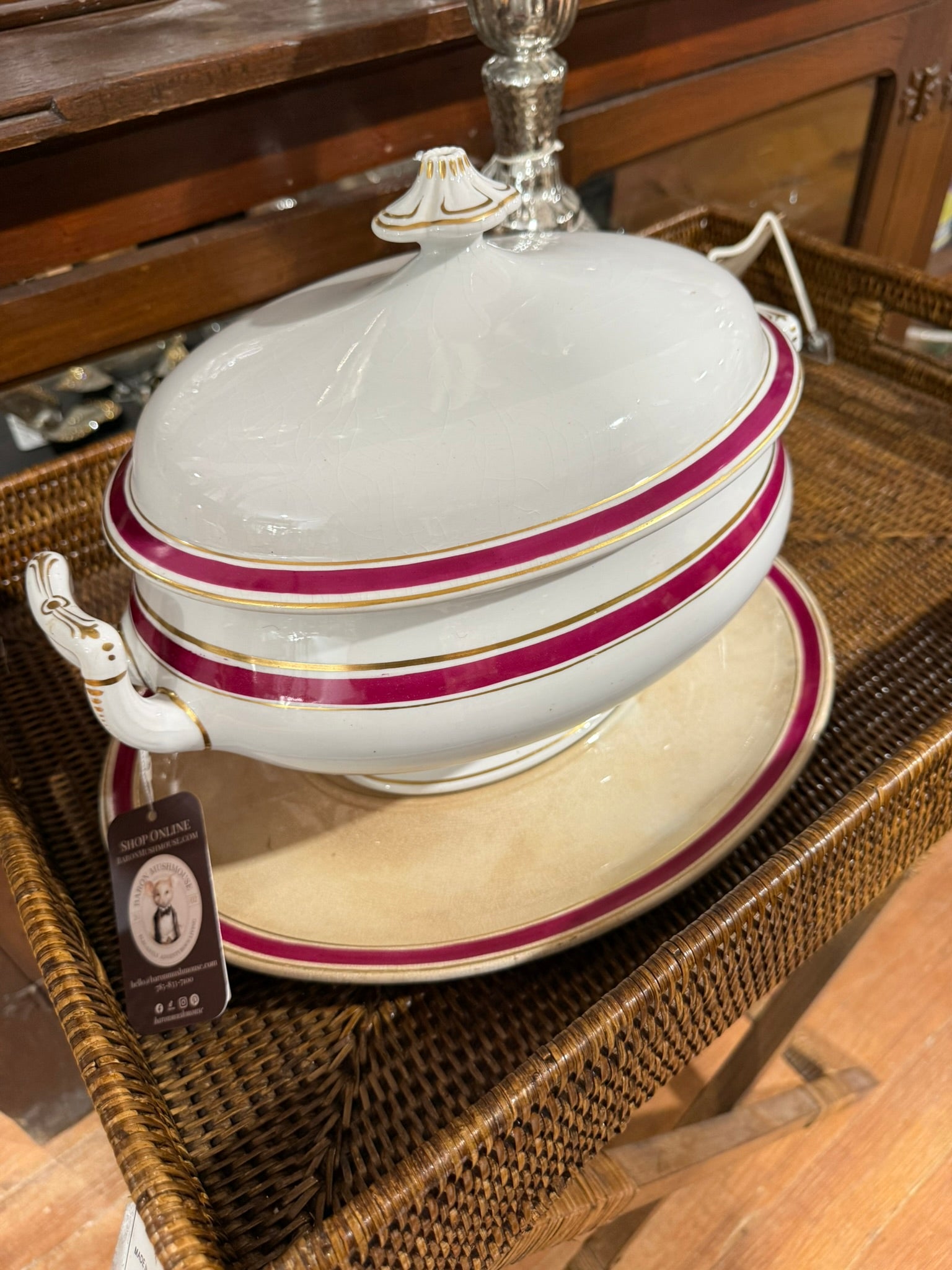 Porcelain Soup Tureen and Under Plate