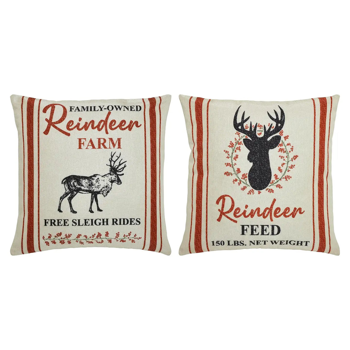 Reindeer Farm Pillow Cover Set of 2