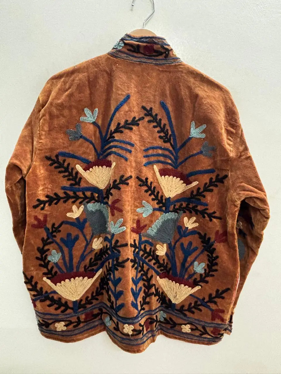 Rust Amber with Indigo & Ivory Florals Jacket
