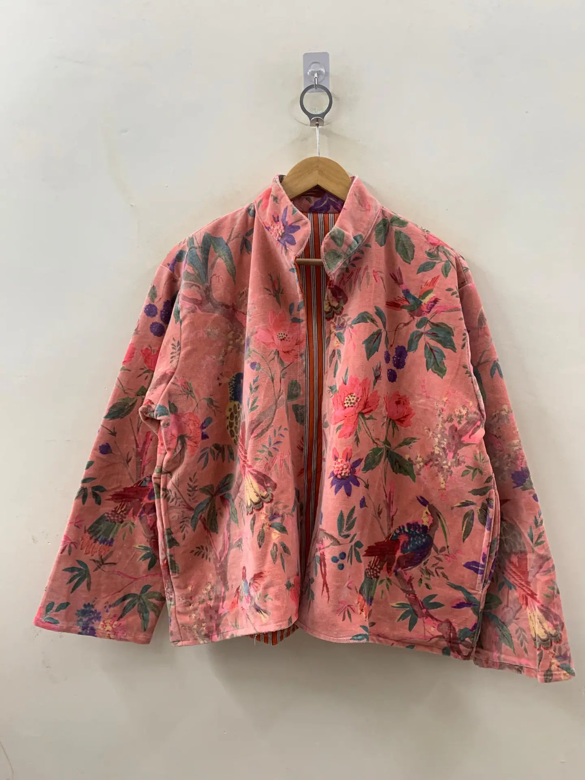 Digital Printed Velvet Jacket — Dusty Rose