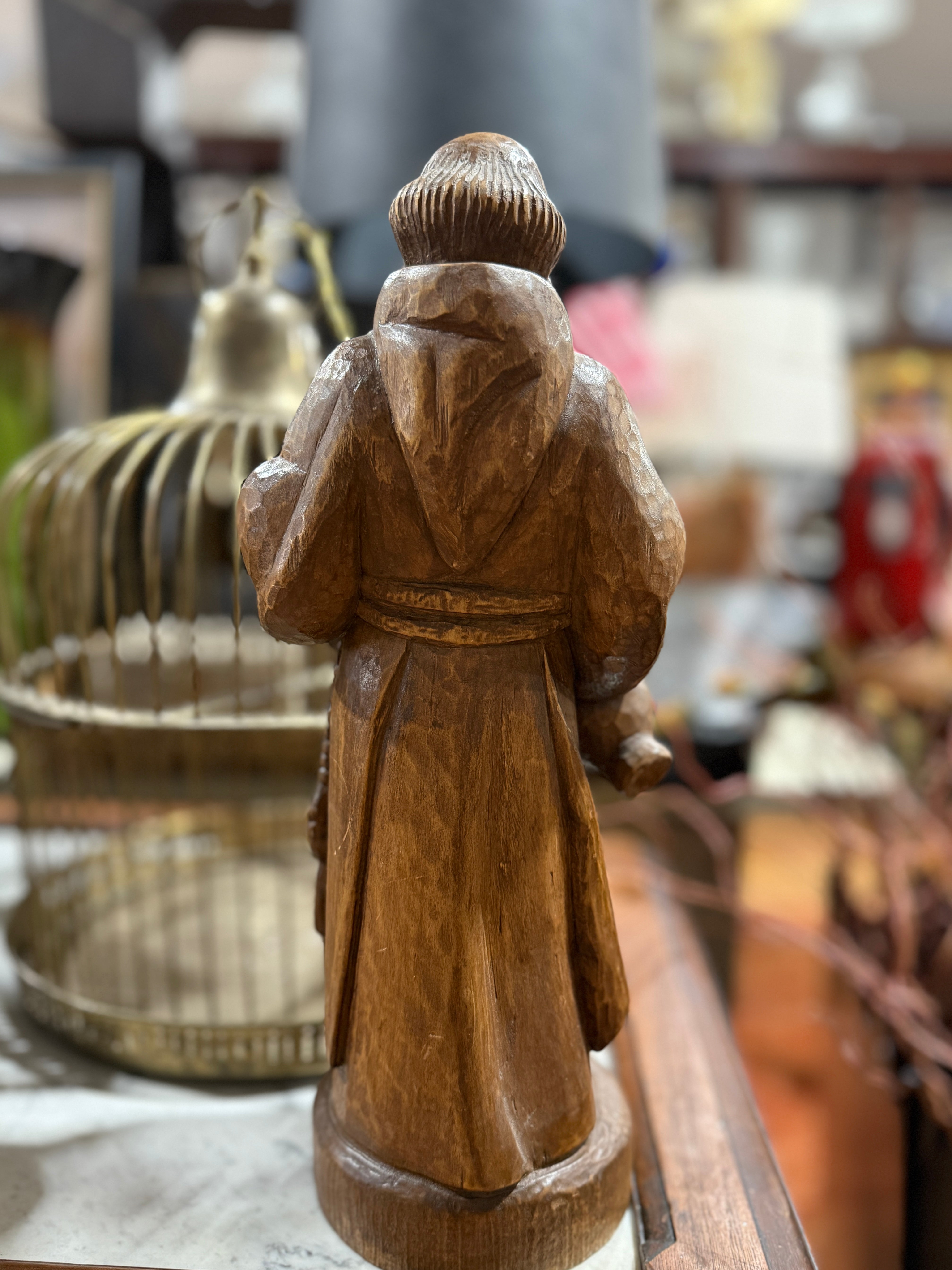 Vintage Hand Carved German Monk with Pitcher