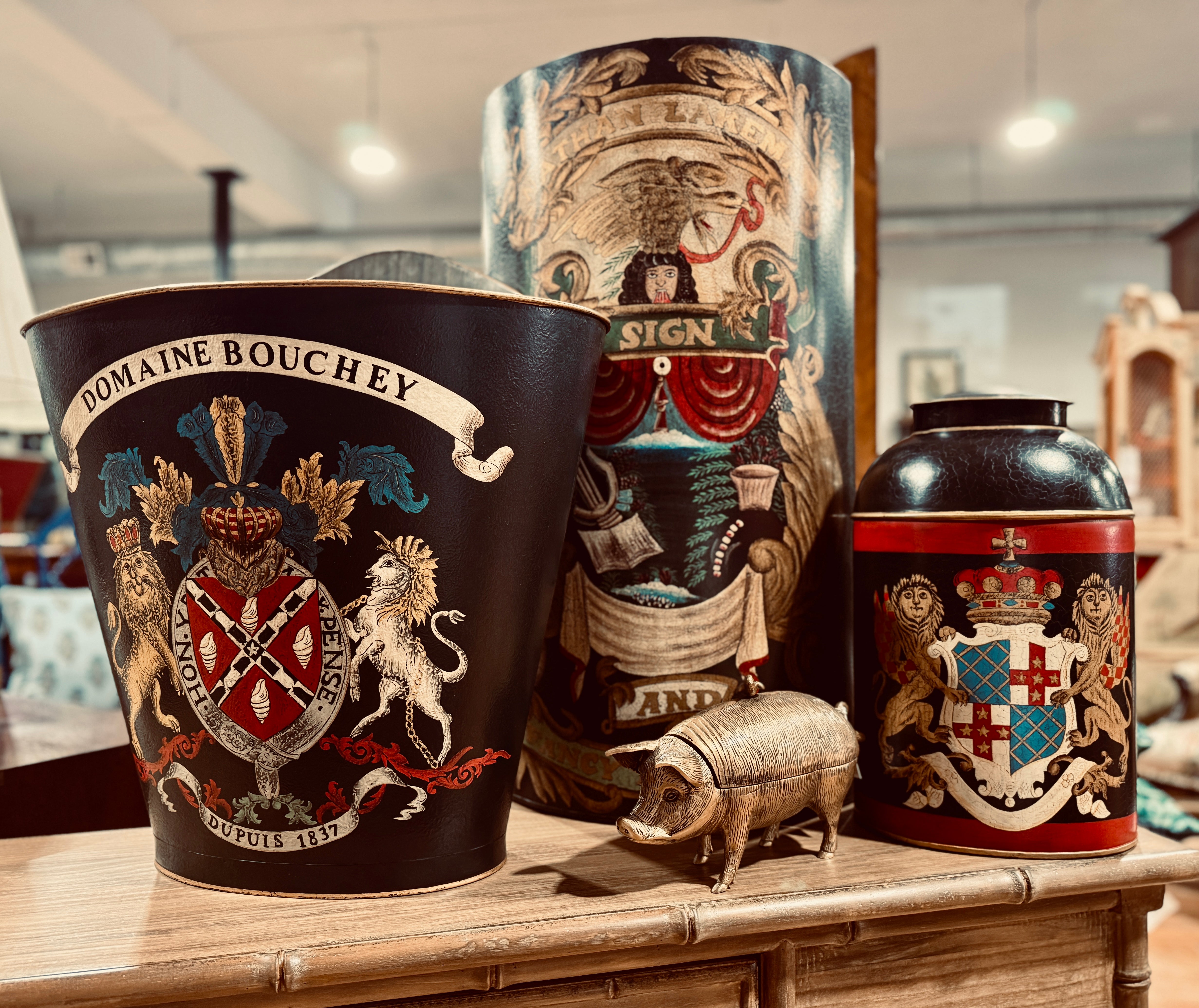 Vintage-Inspired Hand Painted Tea Canister