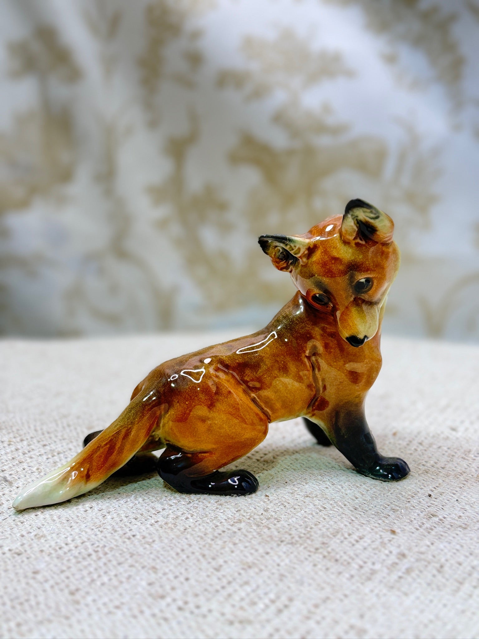 Vintage Hand Painted Fox