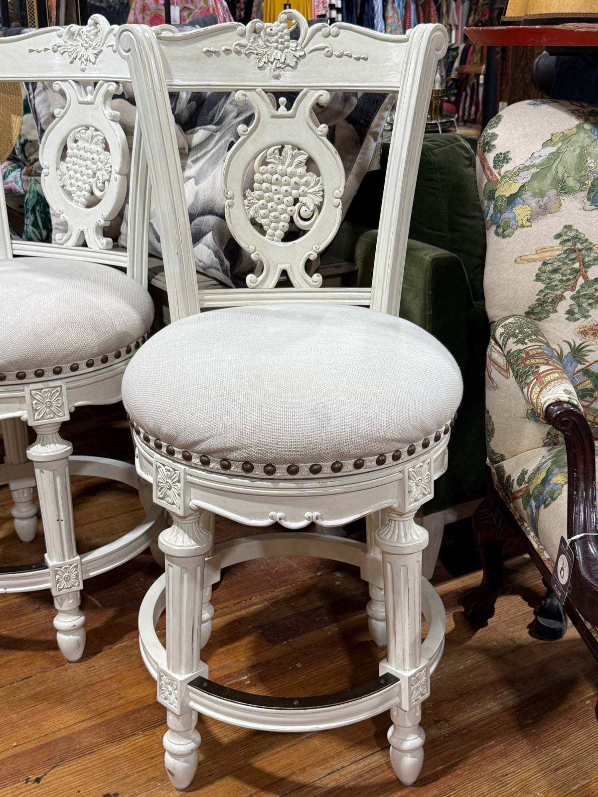 White Swivel Stools