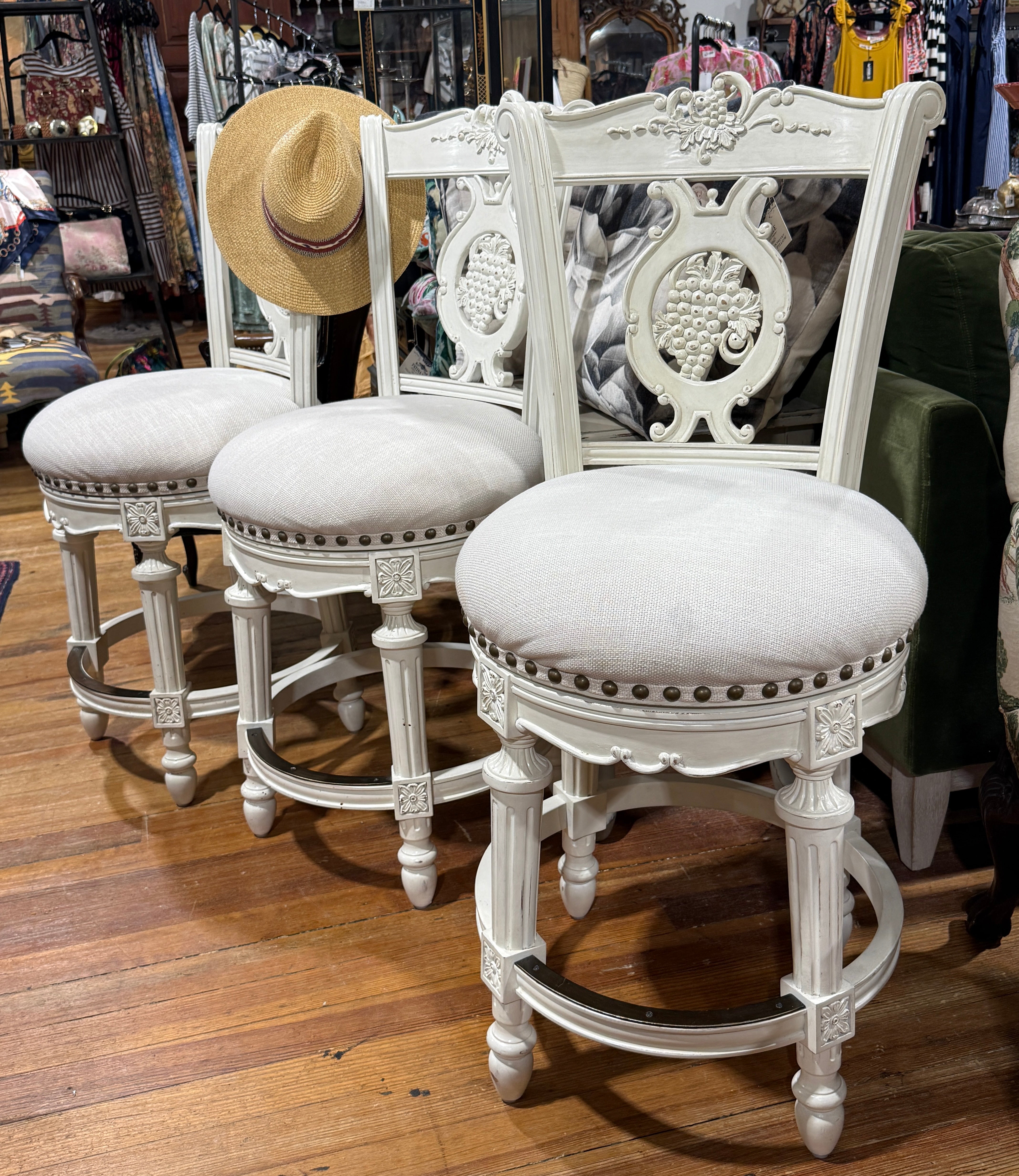 White Swivel Stools