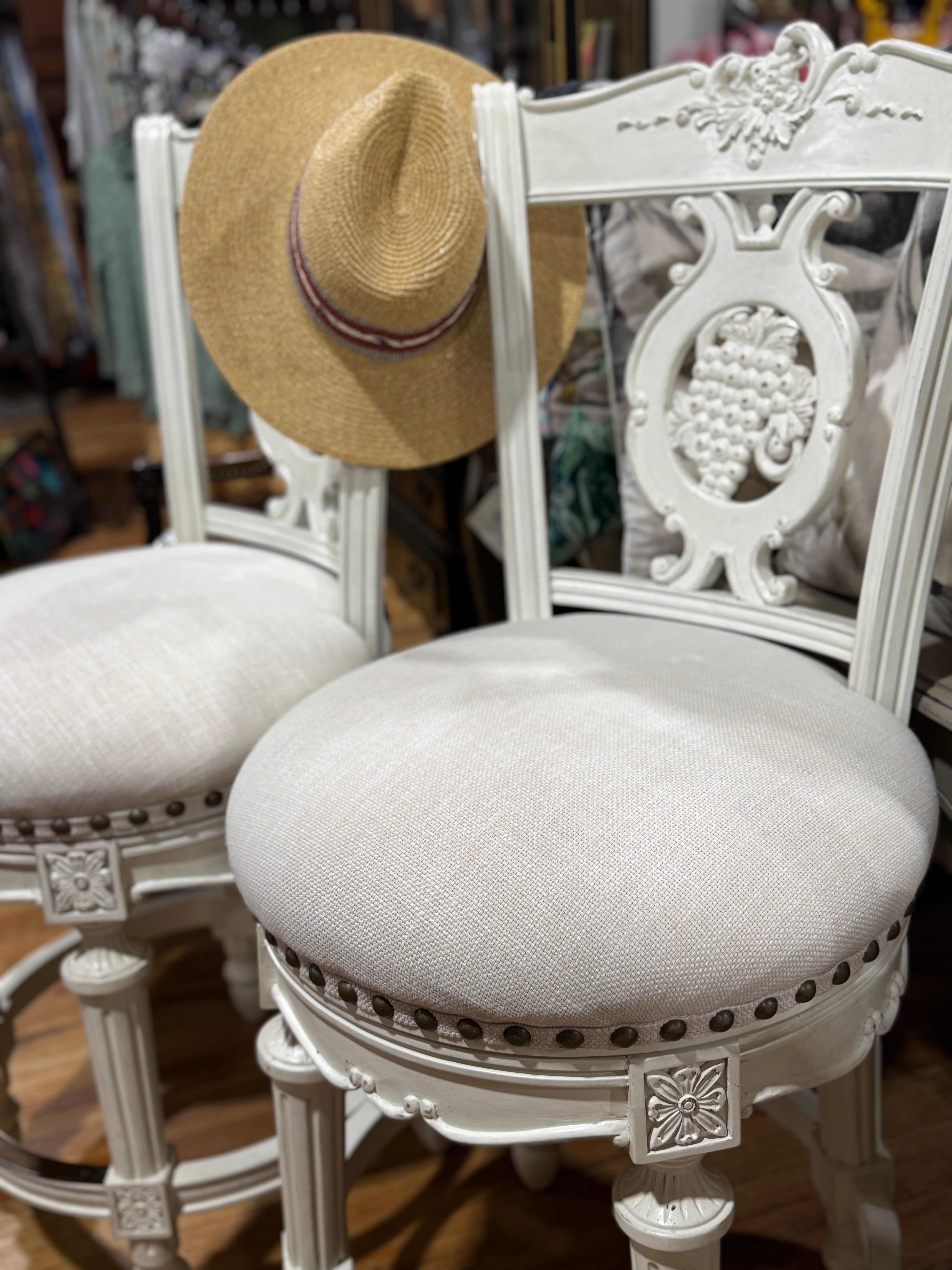 White Swivel Stools