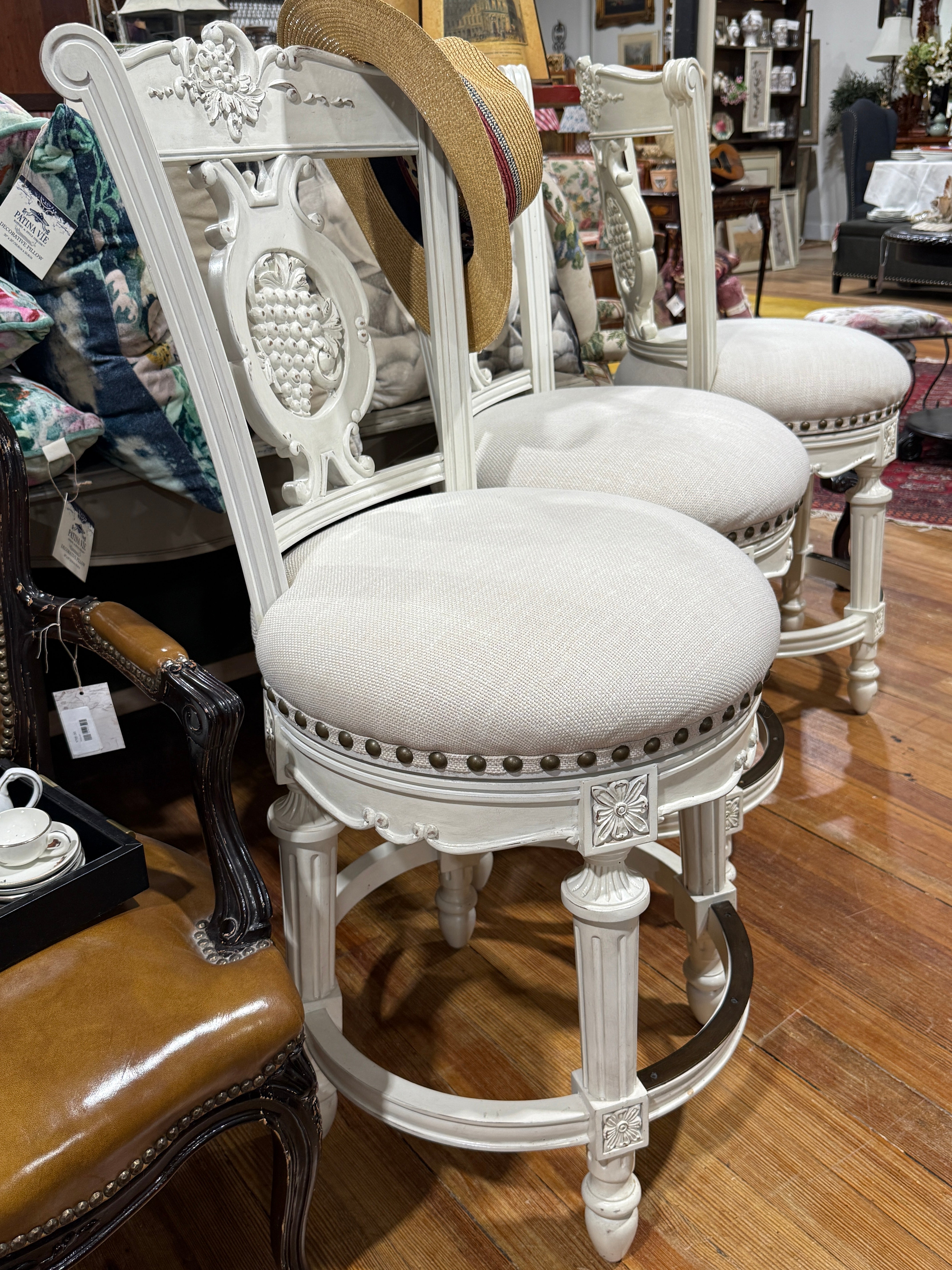 White Swivel Stools
