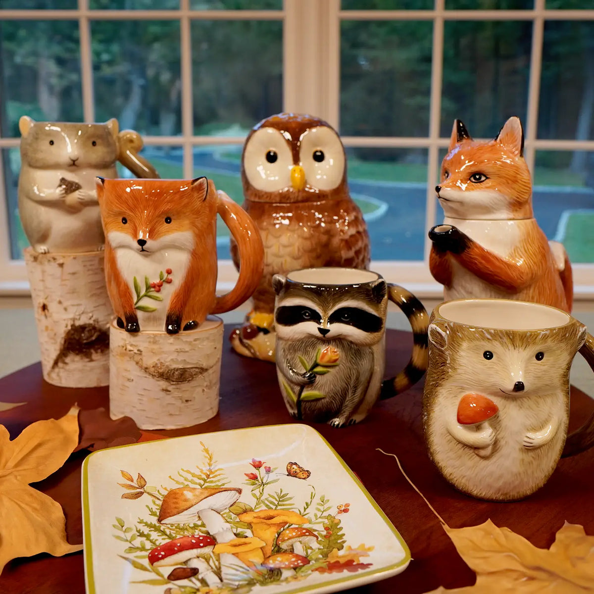 Woodland Critters Fall 16 oz Mugs