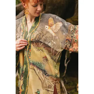 Woodland Wisdom Matinée Duster w/ Florals, Fox & Owl by Market of Stars