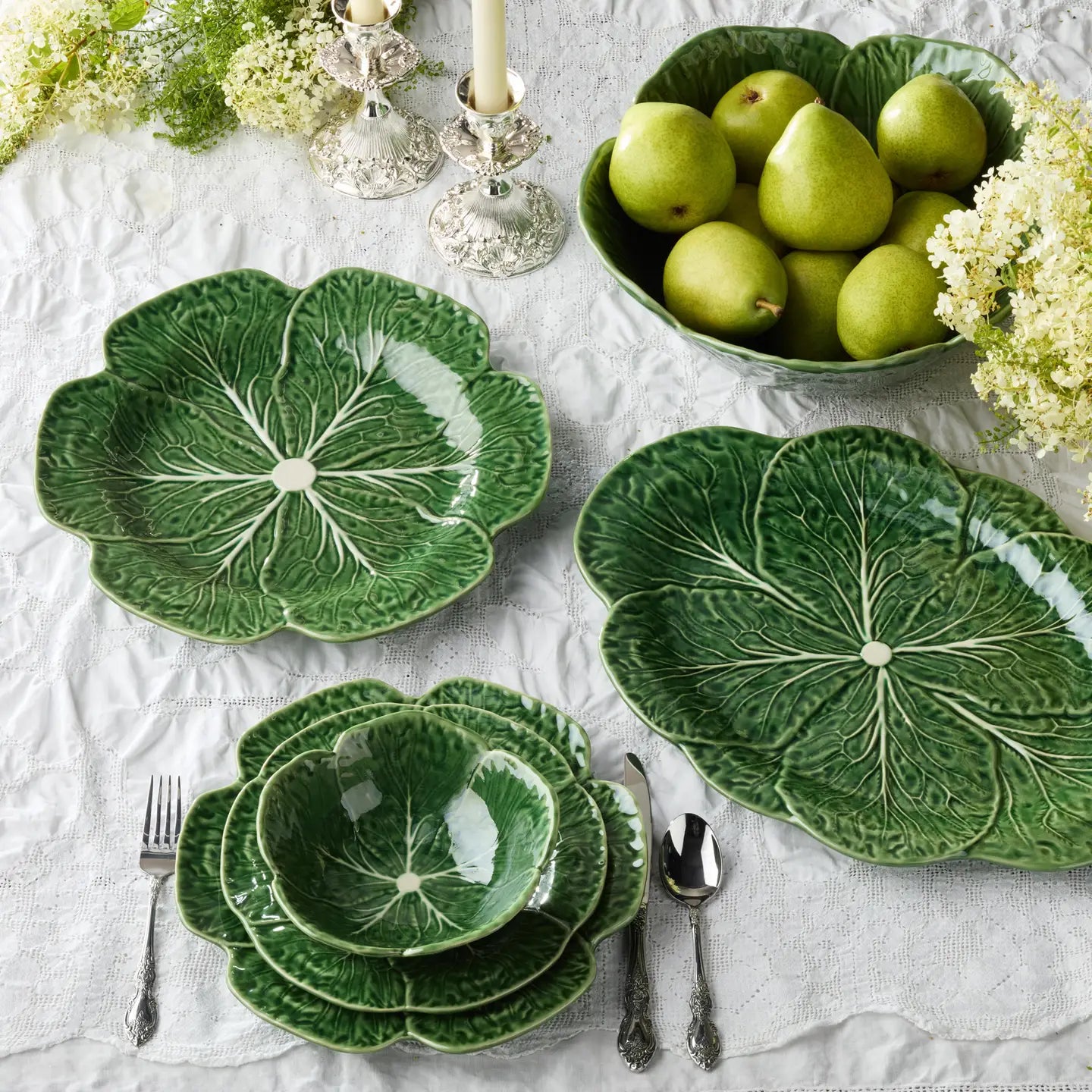 Le Jardin Cabbage 3-D Round Platter 13 in