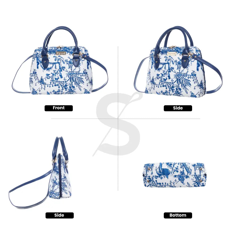 Chinoiserie Convertible Top Handle Purse Handbag