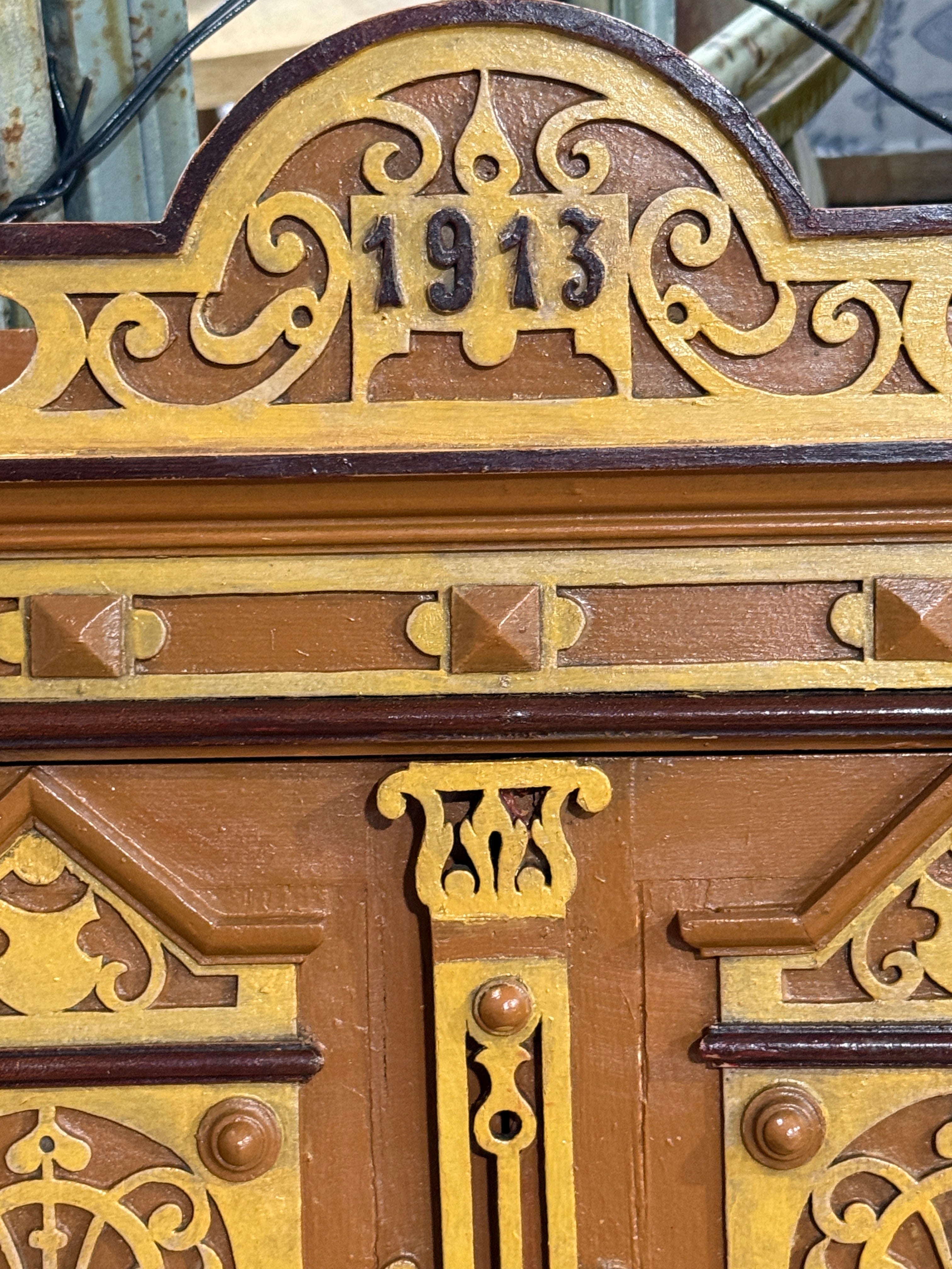 1913 Wall Cabinet with Display Shelf